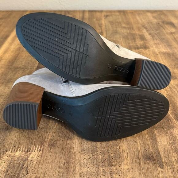 Ecco Women’s Shape 55 Suede Leather Healed Bootie Boots Moon Rock Gray Size 41 - Picture 7 of 9